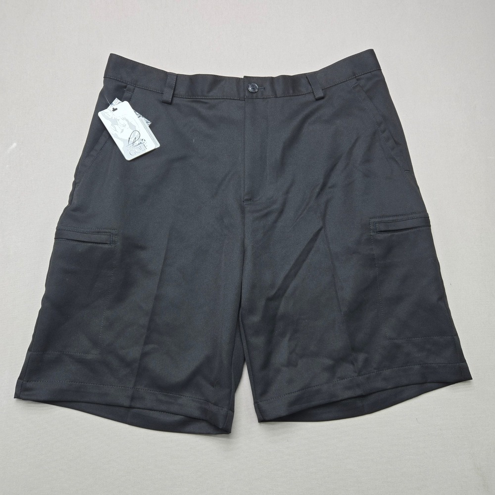 Palmer Golf Shorts Grip Waist Performance Solid Black Mens Size 36 NEW